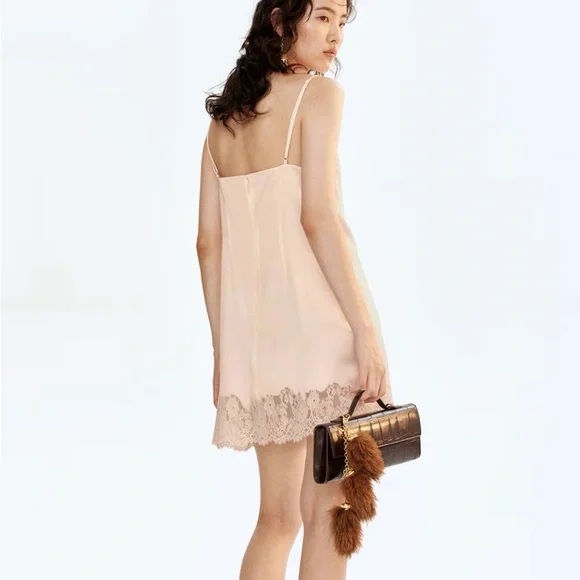H&M Light Beige Lace Slip Mini Dress - Picture 3 of 9